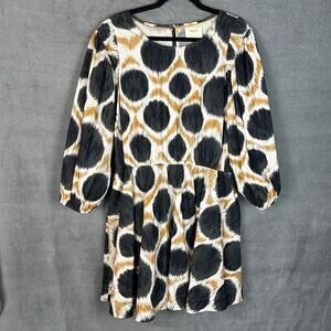 Maeve Anthropologie Dress Womens Extra Large Gray Dot Mini Boho Destin Preppy